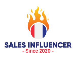 Flaming France Flag  logo design