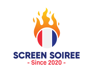 Flaming France Flag  logo design