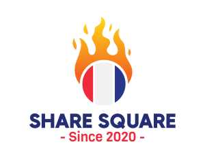 Flaming France Flag  logo design