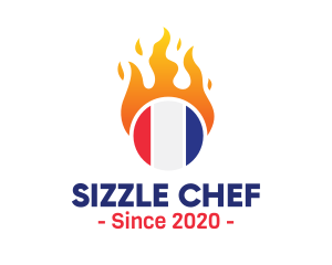 Flaming France Flag  logo design