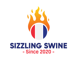 Flaming France Flag  logo design