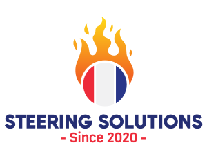 Flaming France Flag  logo design