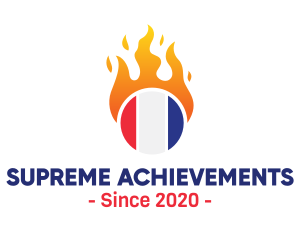 Flaming France Flag  logo design