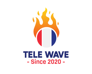 Flaming France Flag  logo design