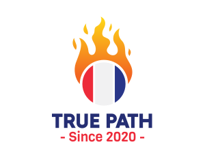 Flaming France Flag  logo design