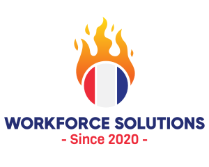 Flaming France Flag  logo design