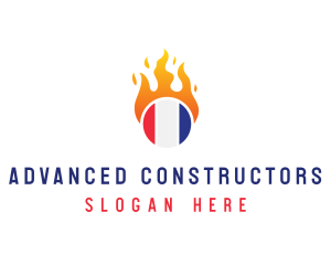 Flaming France Flag  logo design