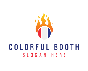 Flaming France Flag  logo design