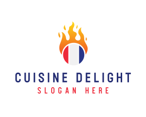 Flaming France Flag  logo design