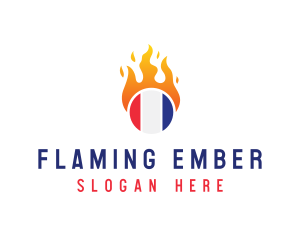 Flaming France Flag  logo design