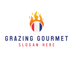 Flaming France Flag  logo design