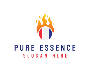 Flaming France Flag  logo design