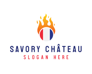 Flaming France Flag  logo design