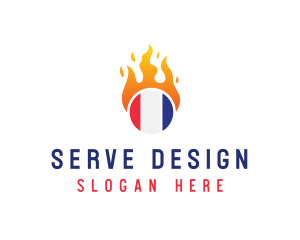 Flaming France Flag  logo design