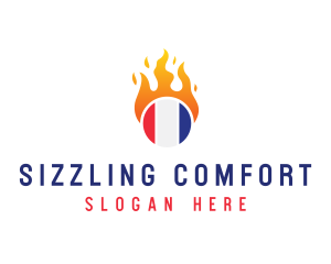 Flaming France Flag  logo