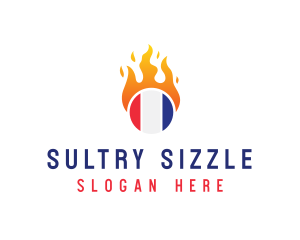 Flaming France Flag  logo