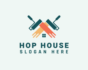 House Paint Roller logo design