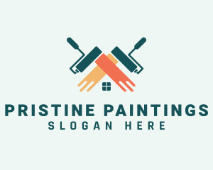 House Paint Roller logo design