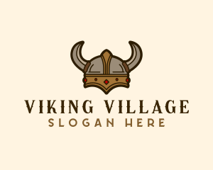 Viking Warrior Helmet Costume logo design