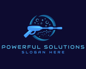 Power Wash Cleaning Maintenance logo design