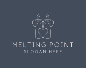 Melted Heart Candle logo design