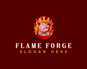 Fire Pig Pork Barbecue logo design