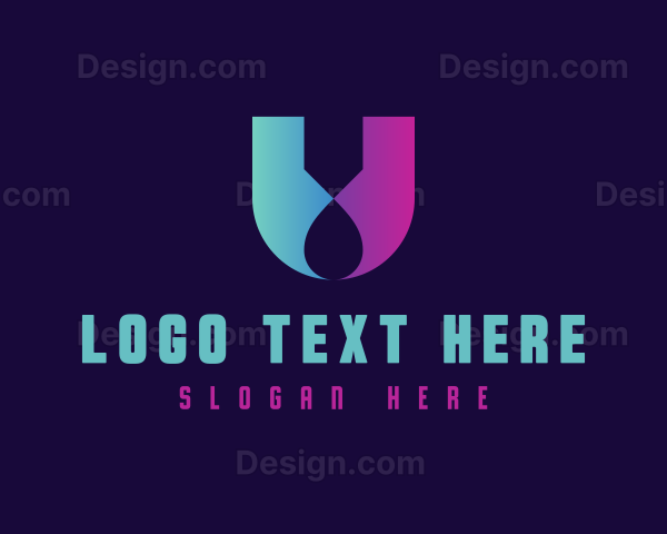 Abstract Futuristic Letter U Logo