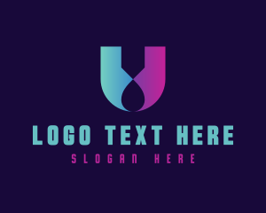 Abstract Futuristic Letter U logo