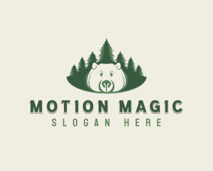 Forest Tree Bear logo design