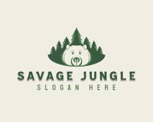 Forest Tree Bear logo design