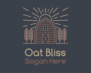 Monoline Wheat Barn logo design