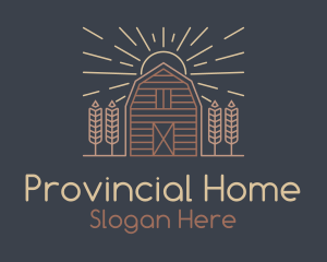 Monoline Wheat Barn logo design