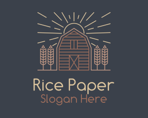 Monoline Wheat Barn logo design