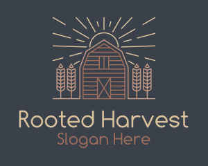 Monoline Wheat Barn logo design