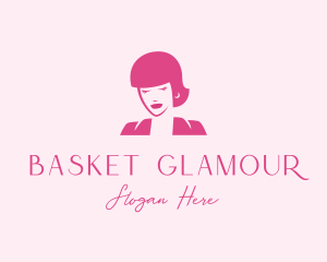 Pink Attendant Woman logo design