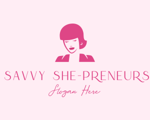 Pink Attendant Woman logo design