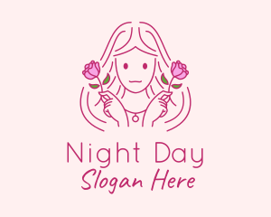 Pink Rose Girl logo design