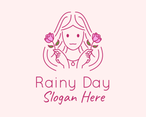 Pink Rose Girl logo design