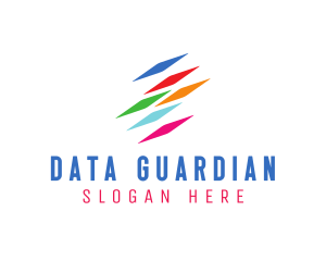 Colorful Tech Data logo design