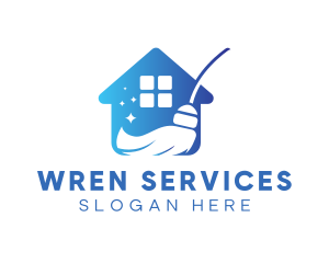 Home Broom Cleaning Service  logo design