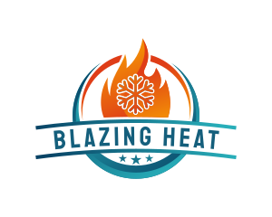 Snowflake Fire Cooling Heating logo design