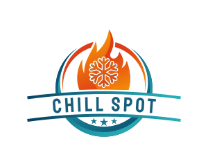 Snowflake Fire Cooling Heating logo design