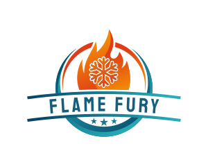 Snowflake Fire Cooling Heating logo design