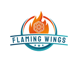 Snowflake Fire Cooling Heating logo design