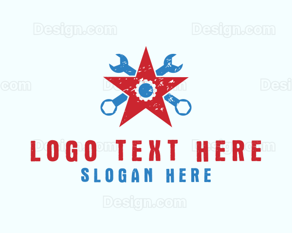 Star Mechanic Wrench Tool Logo