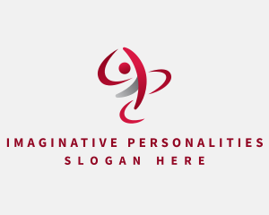 Person Gymnastics Trainer logo design