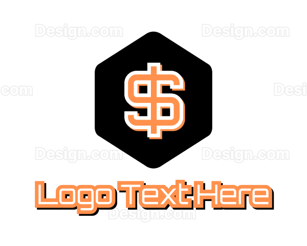 Hexagon Dollar Symbol Logo