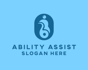 Blue Disability Wheelchair logo