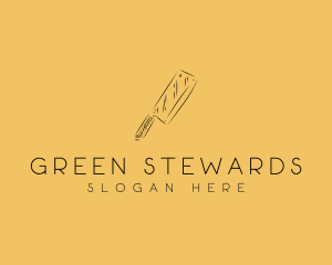 Kitchen Cleaver Knife logo design