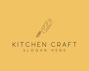 Kitchen Cleaver Knife logo design